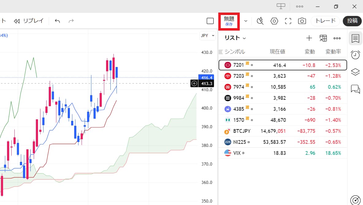 TradingViewでレイアウトを保存する方法