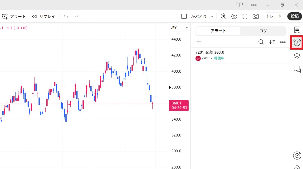 アラートやニュースを表示